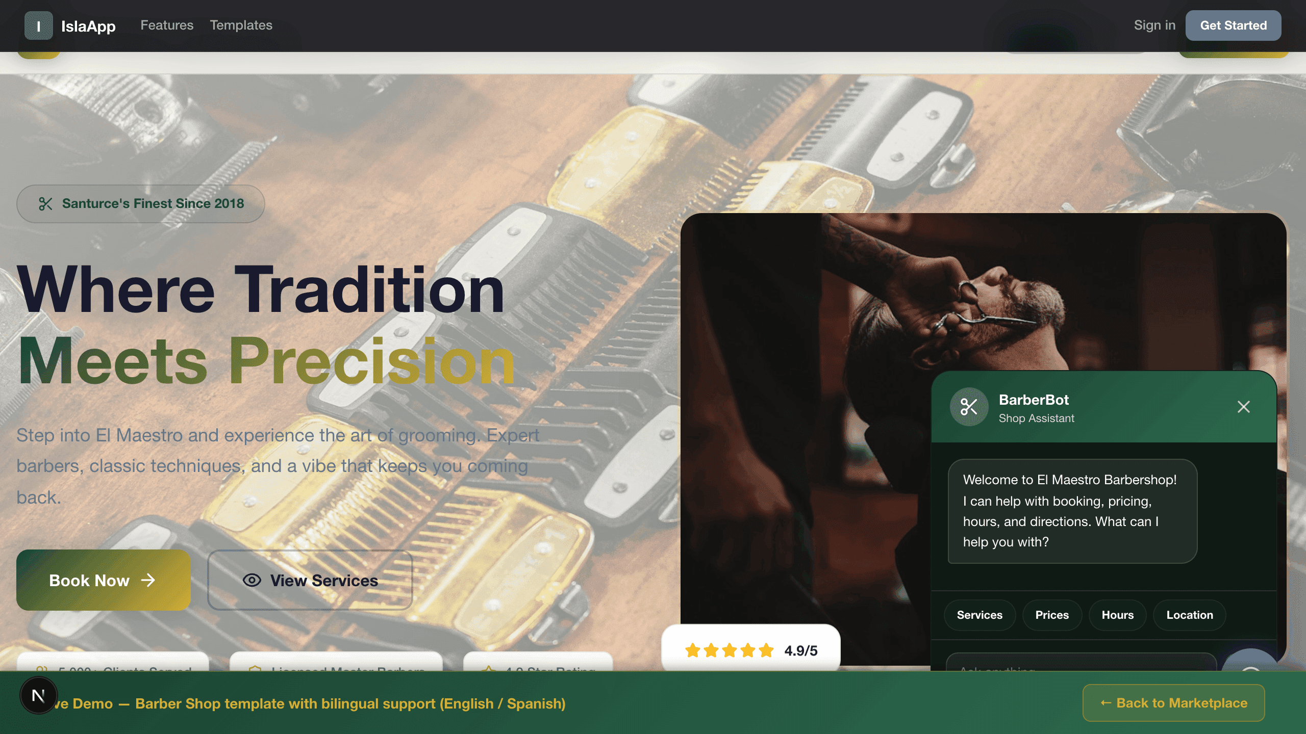 AI editor customizing a template